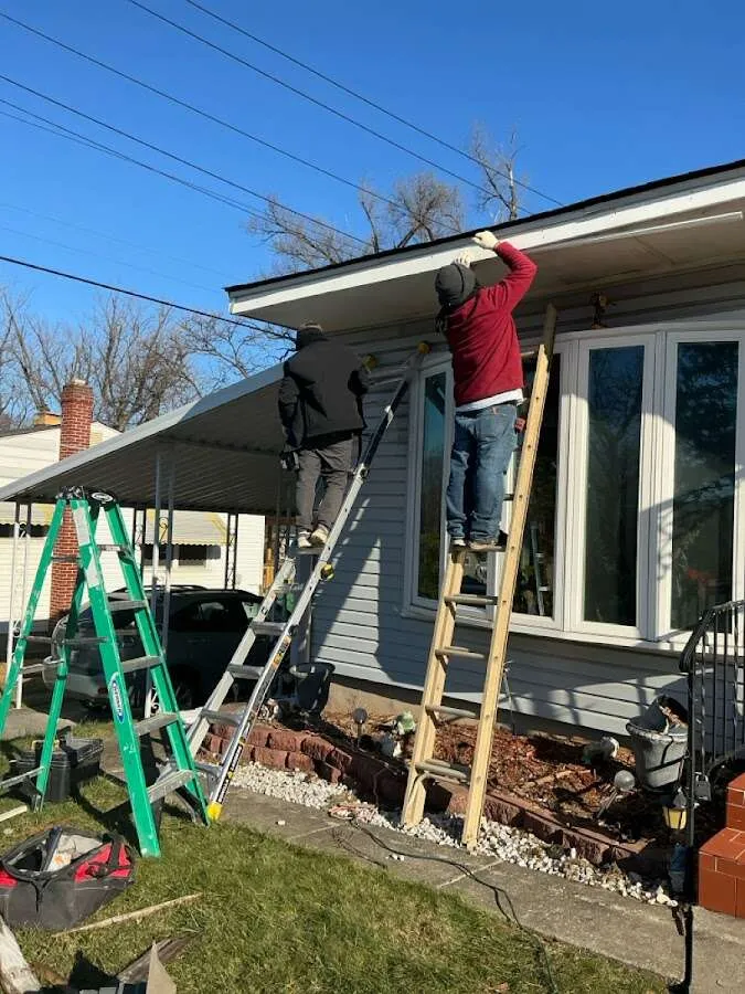 Restoration crew performing exterior repair in Sparks